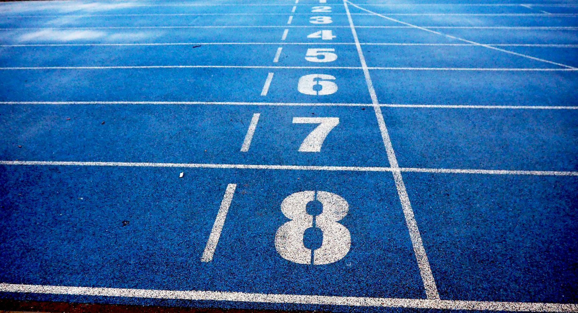 blue athletic field